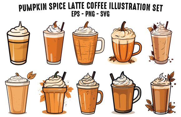 Download Pumpkin Spice Latte Coffee Vector Bundle - Premium Resources